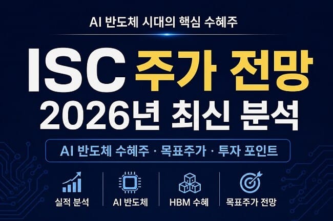 ISC 주가 전망 2026 분석 이미지, AI 반도체 수혜주와 HBM 성장에 따른 목표주가 및 투자 포인트 정리