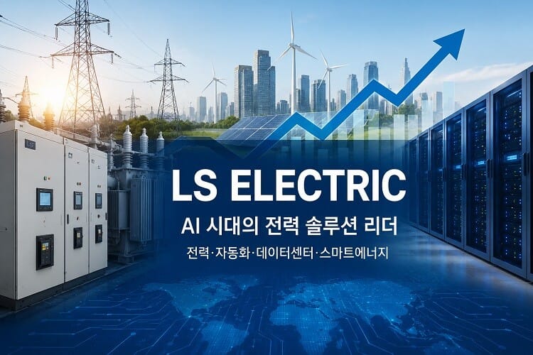 AI 데이터센터와 전력 인프라 성장에 따른 전력설비, 신재생에너지, 스마트그리드 시장 확대를 표현한 이미지