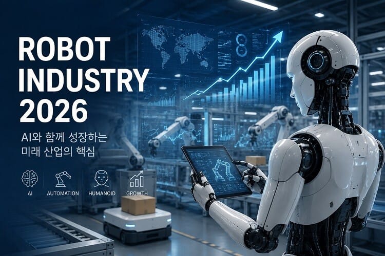 AI 로봇, 휴머노이드, 스마트팩토리 기술이 결합된 2026년 로봇 산업 전망 대표 이미지