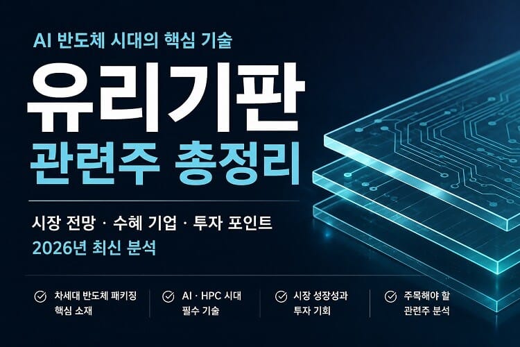 유리기판 관련주와 시장 전망, AI 반도체 패키징 핵심 기술을 소개하는 대표 이미지