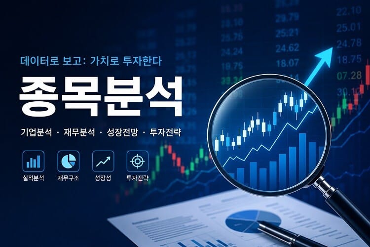 기업 실적, 재무구조, 성장성, 투자전략을 분석하는 종목 분석 이미지