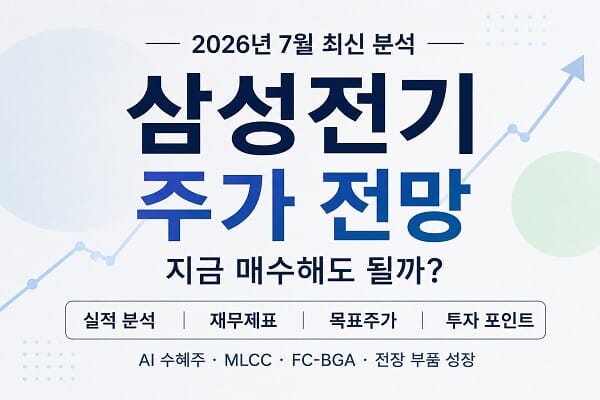2026년 7월 삼성전기 주가 전망과 투자 포인트를 소개하는 도입부 대표 이미지